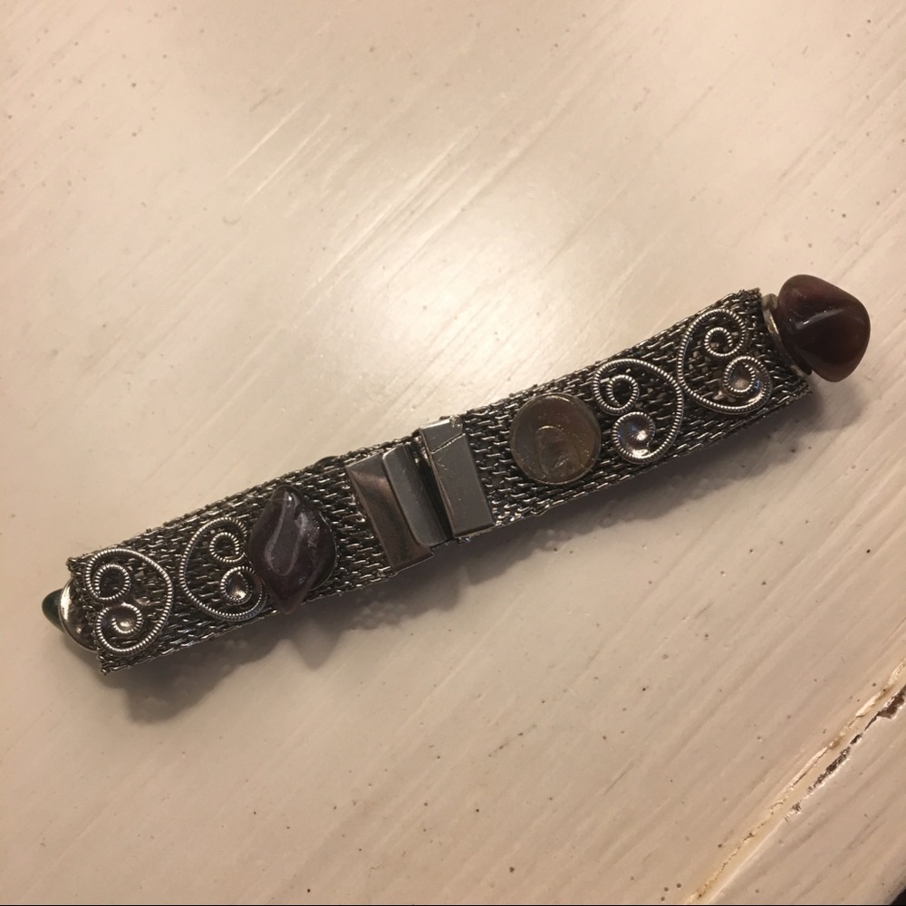 Vintage Silver & Stone Bracelet - Picture 5 of 7